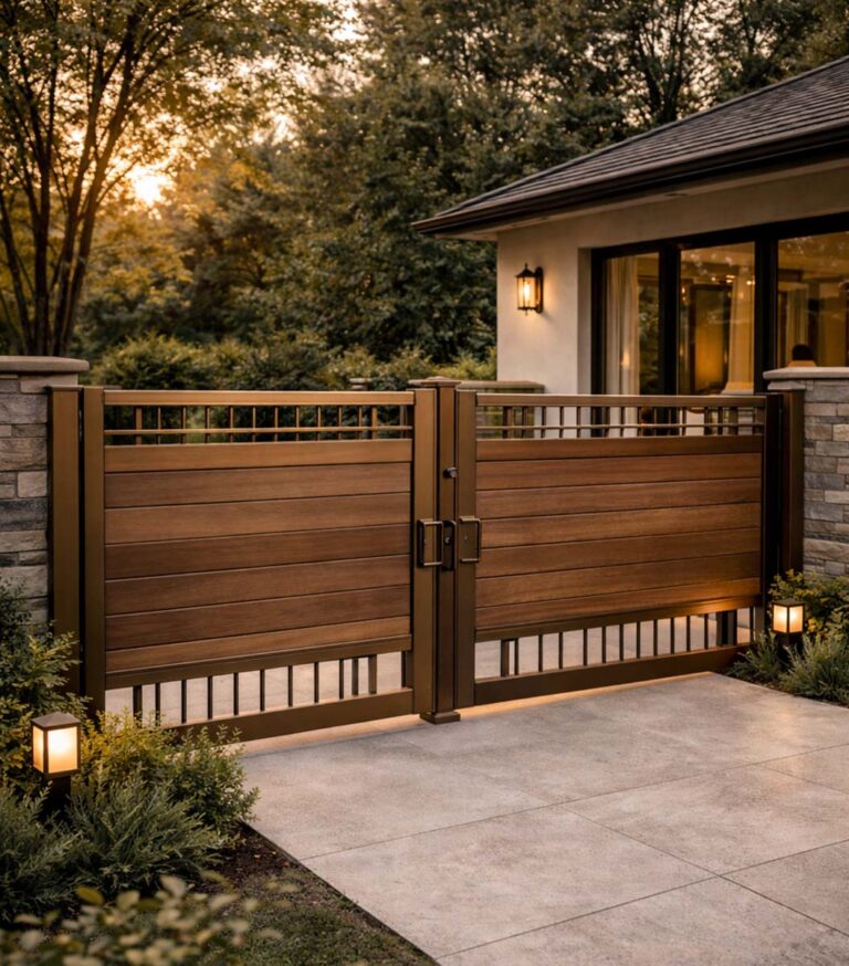 Metalen toegangspoort op maat voor woning