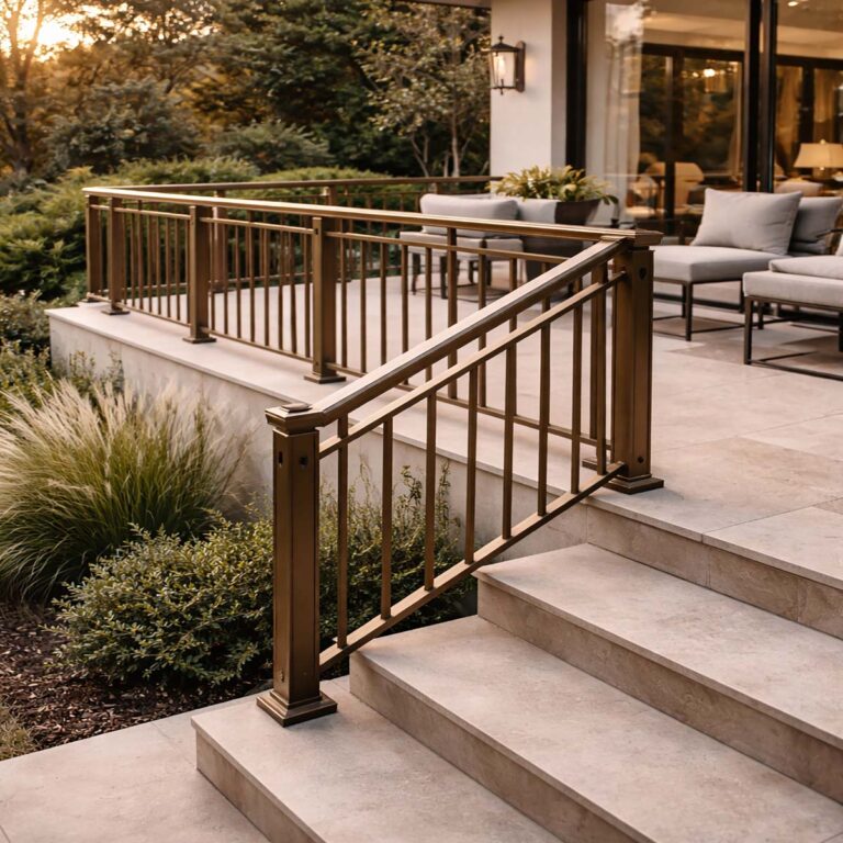 Metalen railing voor trap en terras