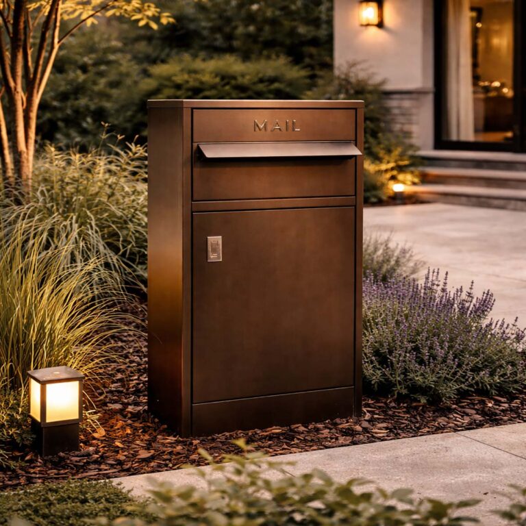Metalen brievenbus en pakketbox voor woning