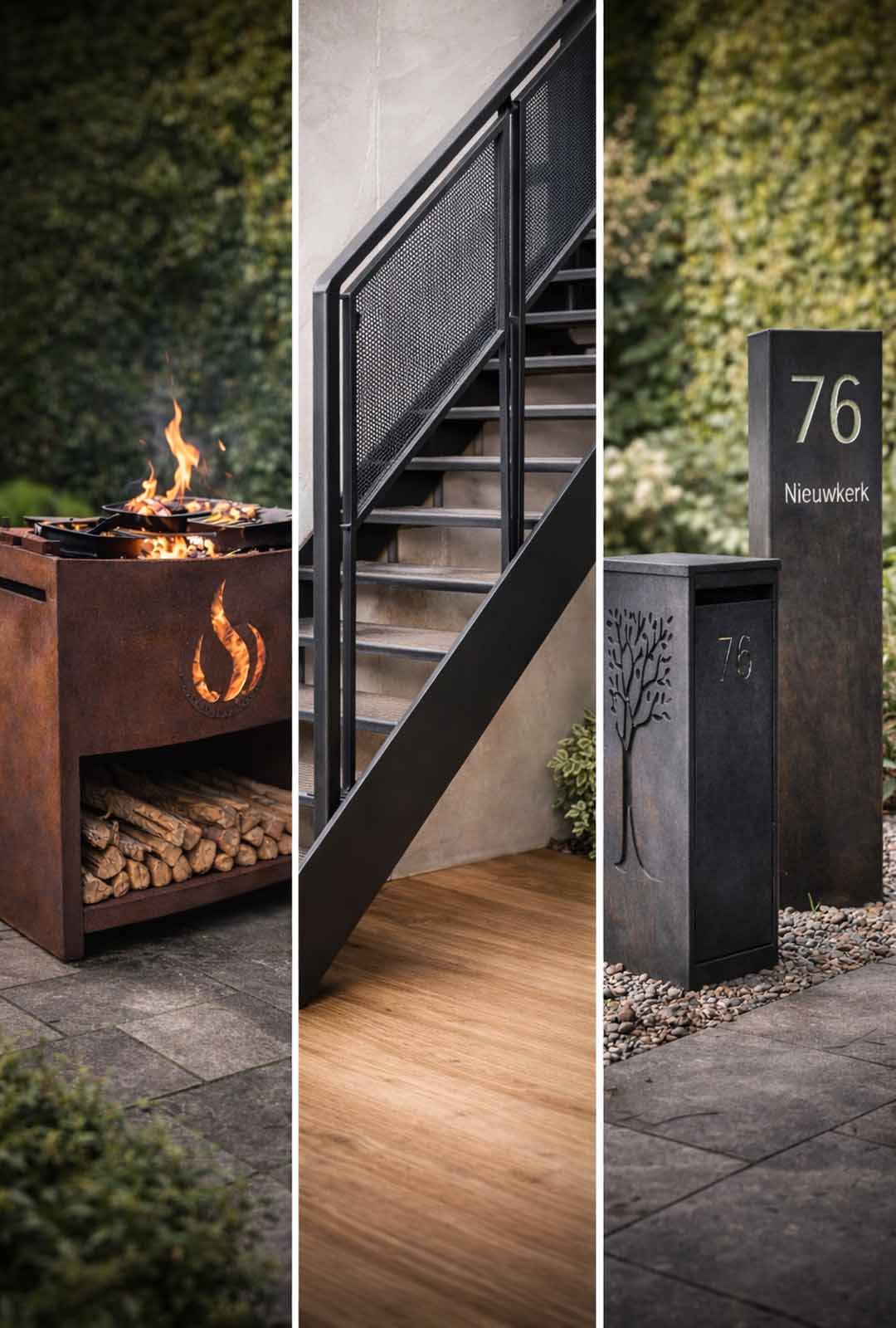 Stalen trap op maat en buiten metaaldesign voor woning